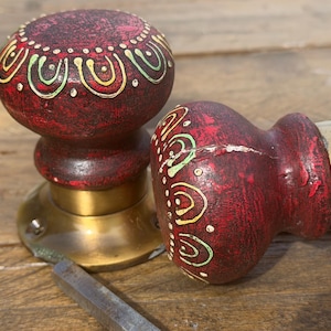SALE Vintage Indian wooden door knob’s. Set of 2. Vintage home furnishings. Unique door knobs. Unique home decor. Boho kitchen.
