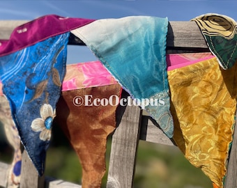 LARGE bunting. Recycled bunting, handmade bunting, eco friendly bunting, boho bunting, fair trade bunting, festival bunting, ethical home