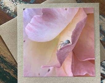 recycled card, eco friendly card, flower card. Birthday card, handmade card, thank you card, pink card, boho card for gardener, eco cards