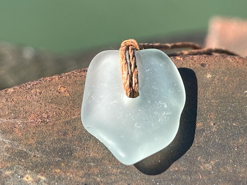 Ethically sourced sea glass pendant. Recycled necklace, unique boho gift for her, ethical jewellery, unique earthy jewelry handmade necklace 7