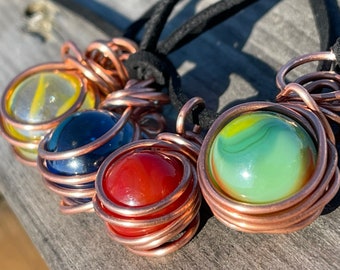 Colar vintage de mármore e cobre reciclado, colar feito à mão, colar ecológico, joias éticas, colar exclusivo, colar boho