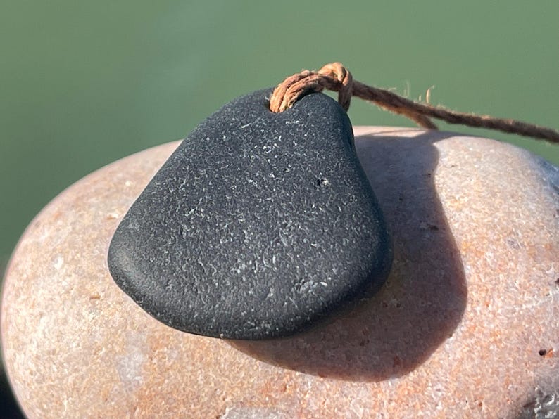 Ethically sourced sea glass pendant. Recycled necklace, unique boho gift for her, ethical jewellery, unique earthy jewelry handmade necklace 8
