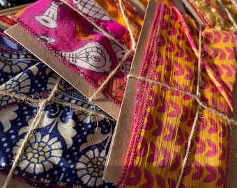 SALE. Recycled scarves, Handmade hair bands. Recycled Head Scarf. Wrist Wrap - Eco-Friendly Gift for Her, sari hair wrap, Indian hair scarf