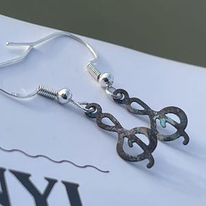 Handmade treble clef earrings on sterling silver. Gift for musician. Musical earrings. Treble clef jewellery. Music earrings, orchestral
