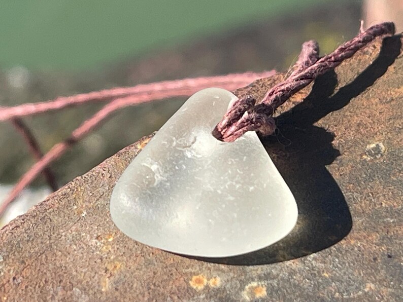 Ethically sourced sea glass pendant. Recycled necklace, unique boho gift for her, ethical jewellery, unique earthy jewelry handmade necklace 5