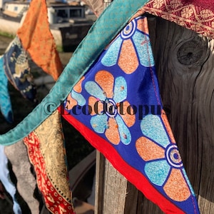Eco-Friendly Recycled Bunting. Handmade bunting for the home, garden, festivals, parties and weddings.