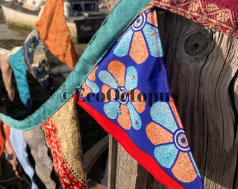 Eco-Friendly Recycled Bunting. Handmade bunting for the home, garden, festivals, parties and weddings.