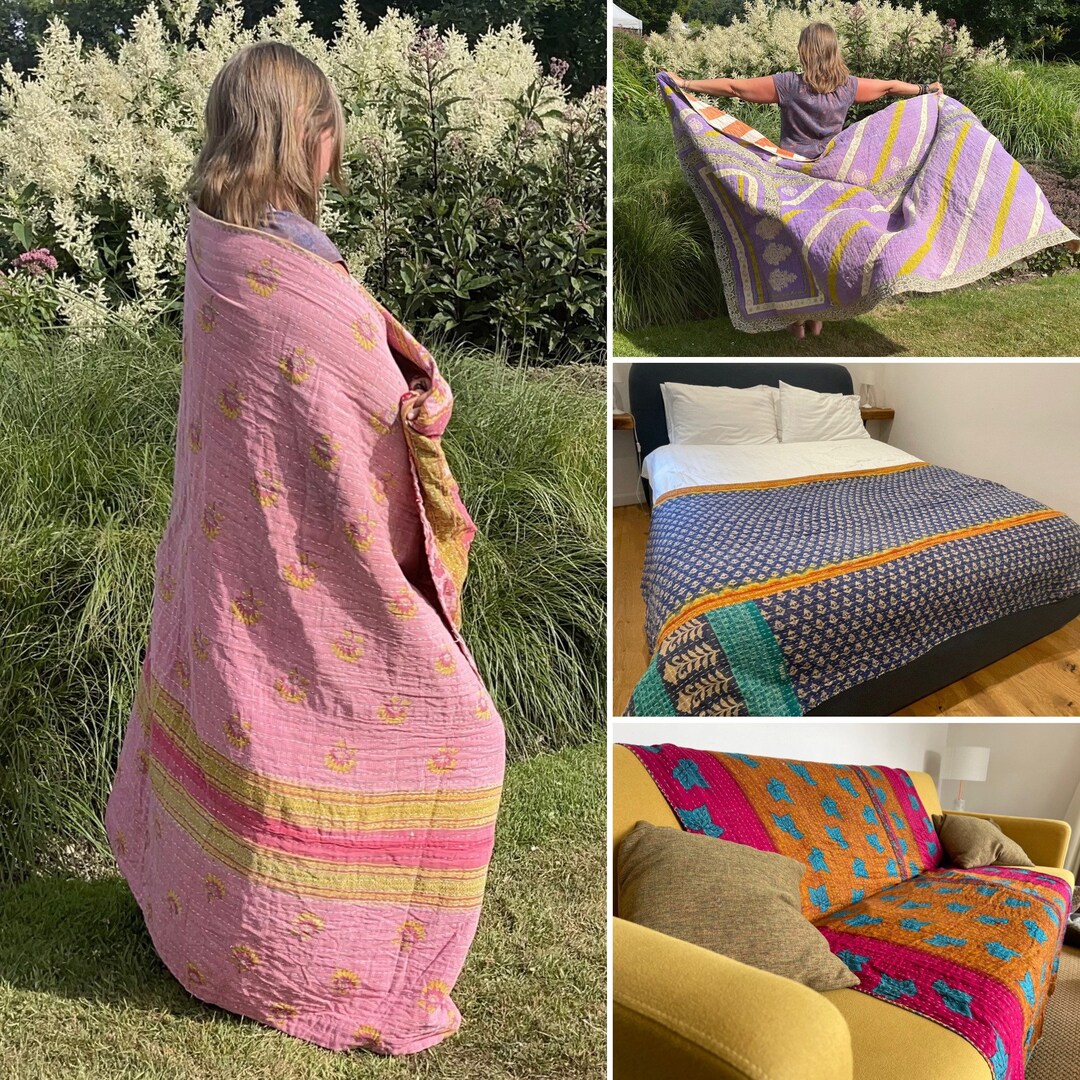Vintage Throws, Eco Friendly Throw, Ethical Home, Colourful Throw
