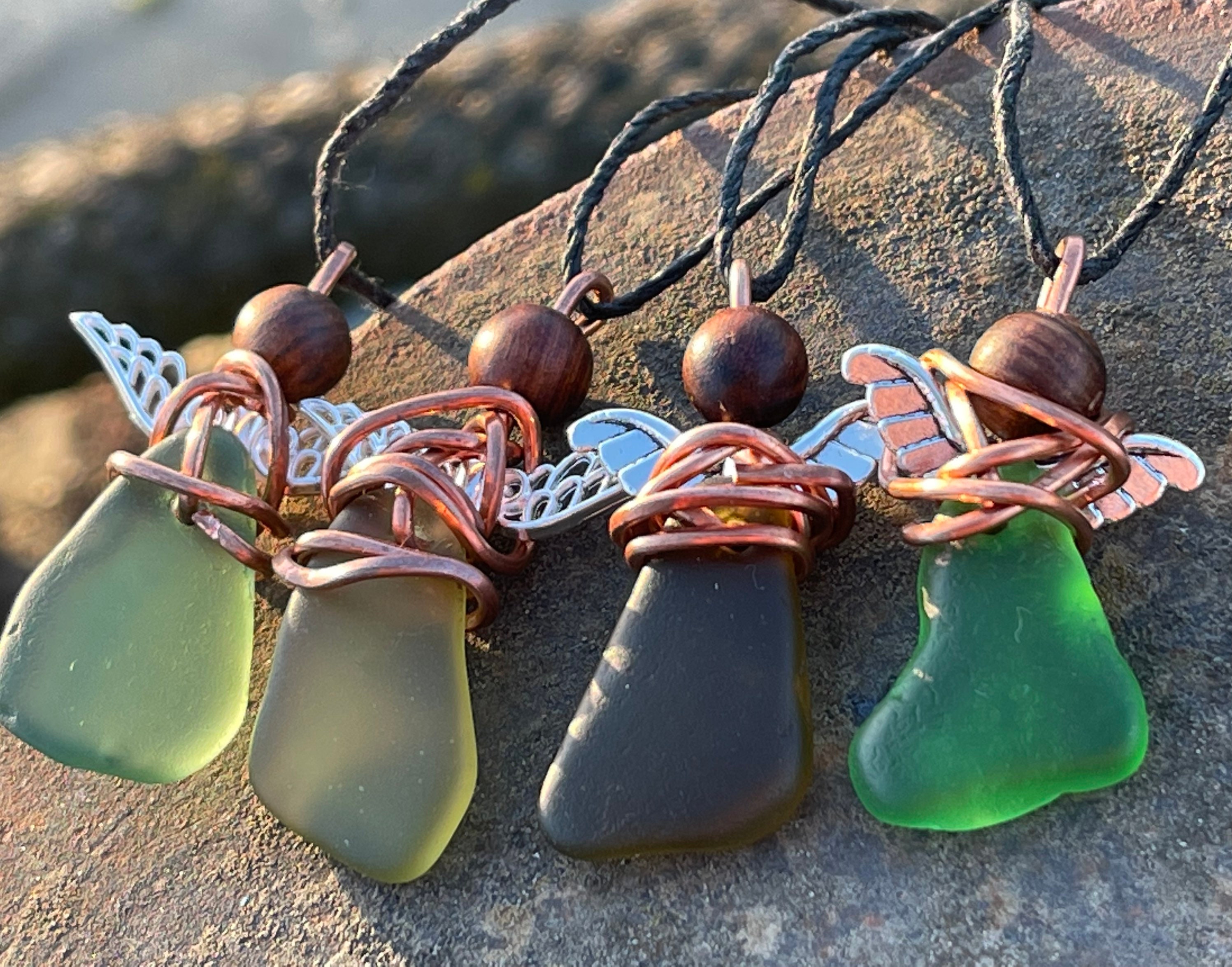 Mens sea deals glass necklace