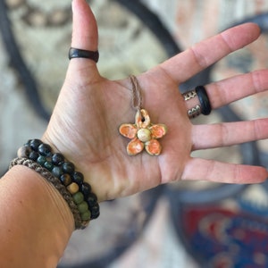 SALE. Handmade necklace made from Sussex clay. Ceramic necklace, orange necklace, pottery necklace, unique necklace, boho unique jewellery