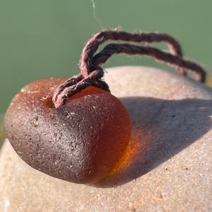 Ethically sourced sea glass pendant. Recycled necklace, unique boho gift for her, ethical jewellery, unique earthy jewelry handmade necklace 6