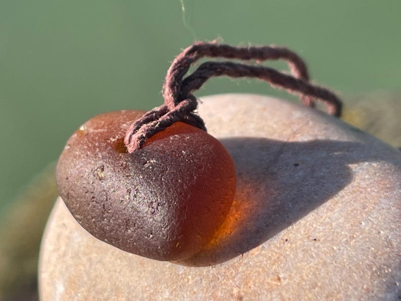 Ethically sourced sea glass pendant. Recycled necklace, unique boho gift for her, ethical jewellery, unique earthy jewelry handmade necklace 6