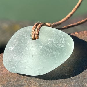 Ethically sourced sea glass pendant. Recycled necklace, unique boho gift for her, ethical jewellery, unique earthy jewelry handmade necklace 2