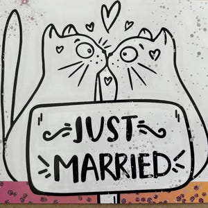 Tarjeta de recién casados, tarjeta de boda reciclada hecha a mano. Tarjeta de boda hecha en casa. Tarjeta de boda del mismo sexo. Sr. y Sr., Sra. y Sra., boda LGBT