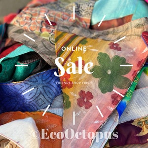 SALE Recycled bunting made from sari off cuts. Unusual bunting, handmade bunting, eco unique bunting, garden decoration, recycled flags