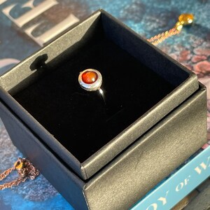 Adjustable carnelian ring, boho ring. Handmade ring, gift for her, boho jewellery, carnelian jewellery, sterling silver ring, orange ring image 7