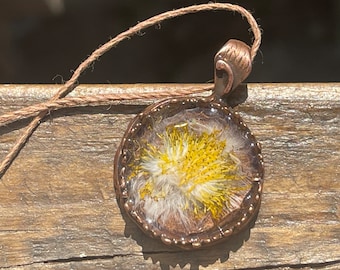 Dandelion flower necklace, romantic necklace, ethical jewellery, flower jewellery, birthday gift for her, unique necklace, unusual necklace