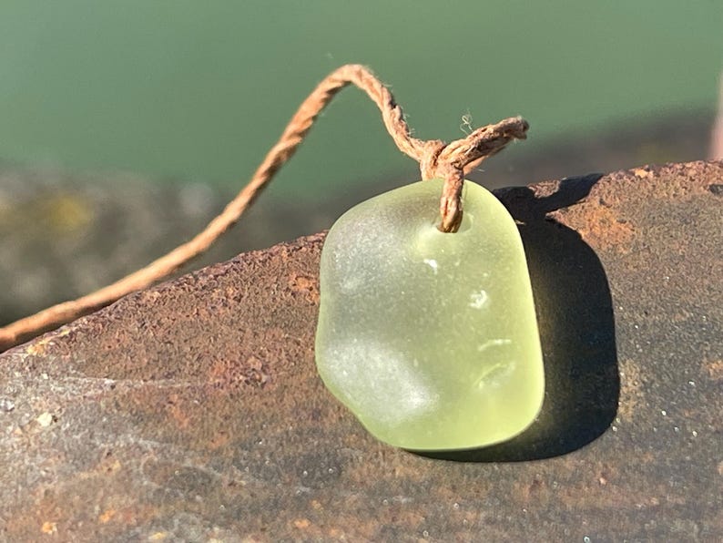 Ethically sourced sea glass pendant. Recycled necklace, unique boho gift for her, ethical jewellery, unique earthy jewelry handmade necklace 3