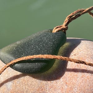 Ethically sourced sea glass pendant. Recycled necklace, unique boho gift for her, ethical jewellery, unique earthy jewelry handmade necklace 4