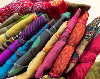 PROMOÇÃO Lenços de cabeça reciclados, faixas de cabelo, turbantes ecológicos, acessórios de cabelo boho, presentes ecológicos para ela, elásticos de cabelo feitos à mão