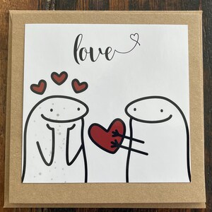 Love Bugs Karte, funky Valentinsgrußkarte, recycelte Karte, Eco freundliche Valentinskarte für ihn, handgemachte Valentinskarte für sie, handgemachte Karte