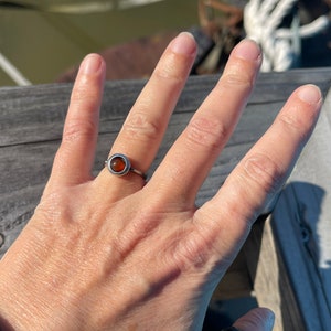 Adjustable carnelian ring, boho ring. Handmade ring, gift for her, boho jewellery, carnelian jewellery, sterling silver ring, orange ring image 4