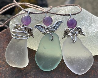 Anne Stokes Collana Con Ciondolo 'Blissful Amara Arelia' In Argento 925: Angelo Per Sogni Dolci, Regalo In Bustina