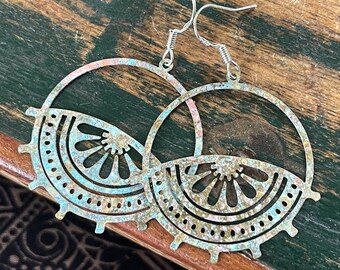 Handmade earrings. Flower earrings, unusual earrings, boho gift for her, flower jewellery, boho earrings, earthy earrings, hippy earrings