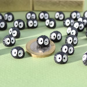 Tiny Mini Figurines, Soot Sprites Dust Spirits for micro terrarium mini desk miniature dollhouse japan anime stocking filler fairy garden