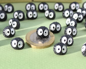 Tiny Mini Figurines, Soot Sprites Dust Spirits for micro terrarium mini desk miniature dollhouse japan anime stocking filler fairy garden