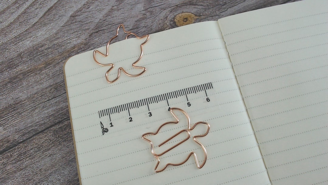 Turtle Paperclip Rose Gold Cute Buy One, Set of 5 or Set of 20 Planner