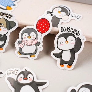 Little Penguins Cute Sticker Pack - Cute Planner Scrapbook Craft - UK Stock Same Day Shipping  -  Bujo UK Mo.Card Stickers