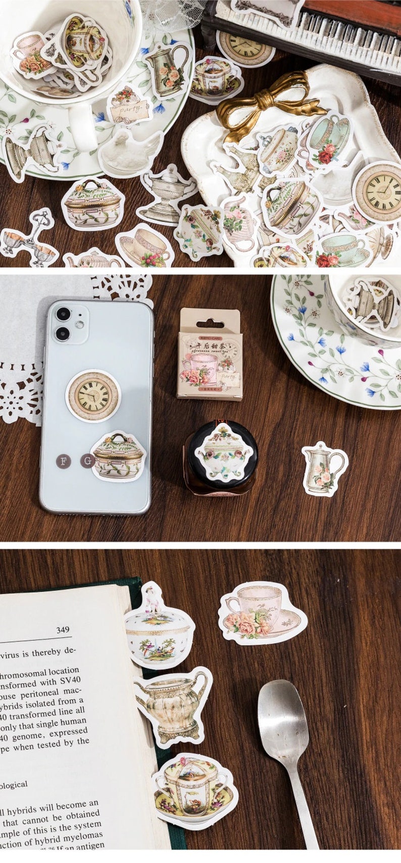 46 English Afternoon Tea Stickers in A Box | Cute, Colourful ...
