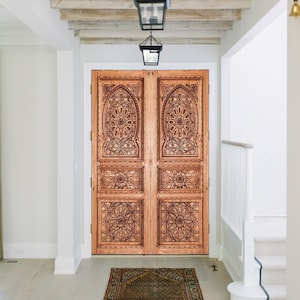 Hand Carved Custom Built Moroccan Door, Antique Berber Doors, Custom Size Interior Exterior Doors, Hinged Doors, Arched Door, Pantry Doors