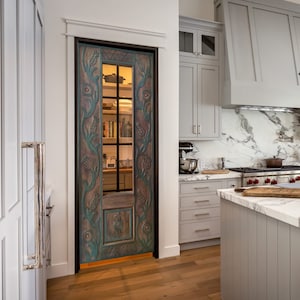 Custom Antique Glass French Pantry Door, Wooden Interior Barn Doors, Exterior Entry Front Doors, Sliding or Hinge, Double & Single Doors