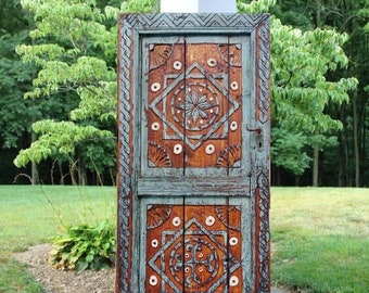 Hand Carved Custom Built Aztec Doors, Antique Sliding Barn Door, Custom Size Interior Exterior Doors, Hinged Doors, Pocket Door, Pantry Door
