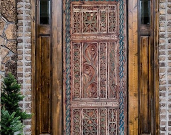 Geschnitzte Haustür | Antike Scheunentür | Bauernhaus Schiebetür, Flügeltür | Individuelle Holztüren für den Innen- und Außenbereich | Bett Kopfteil | Wanddekoration