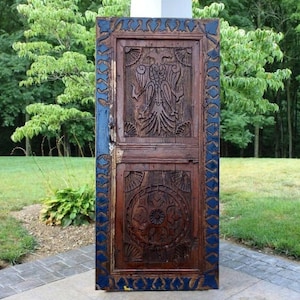 Designer Carved Wooden Entry Front Door, Company Logo, Barn Doors, Antique Interior, Exterior Solid Wood Doors, Wall Art Decor, Table Top