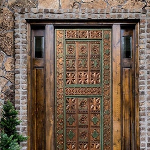 Hand Carved Mexican Doors, Antique Sliding Barn Door, Custom Size Solid Wood Interior Exterior Doors, Hinged Door, Closet Door, Pantry Door