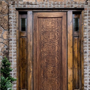 Custom Wooden Hand Carved Front Door, Antique Barn Doors, Interior, Exterior Double or Single Sliding Doors, Closet Doors, Pantry Door