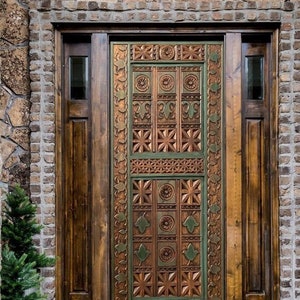 Hand Carved Mexican Doors, Antique Sliding Barn Door, Custom Size Solid Wood Interior Exterior Doors, Hinged Door, Closet Door, Pantry Door