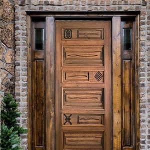 Custom Rustic Exterior Wooden Front Door, Hand Carved Interior Antique Barn Doors, Hinged Doors, Double or Single Door, Pantry Doors, Panel