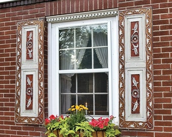 Farmhouse Wood Window Shutters, Vintage Rustic Wooden Shutters, Solid Wood Indoor, Outdoor Exterior Shutters, Barn Door, Cabinet Door