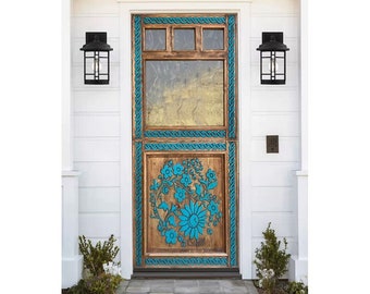 Custom Built Hand Carved Dutch Doors, Custom Size Farmhouse Door, Top Lite Glass or Solid Wood, Double or Single Exterior Interior Doors