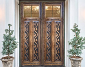 Double Exterior Front French Door, Interior Regular Swinging or Barnd Doors, Custom Built Hand-Carved, Living Roorm, Pantry, Closet Doors