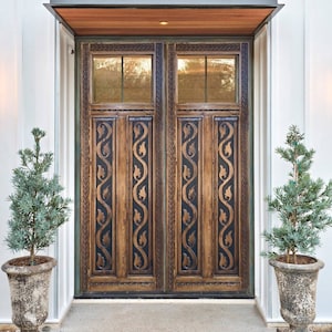 Double Exterior Front French Door, Interior Regular Swinging or Barnd Doors, Custom Built Hand-Carved, Living Roorm, Pantry, Closet Doors