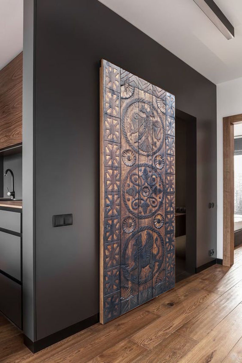 Hand geschnitzte Scheune Tür Außeneingang Haustür Doppel | Etsy