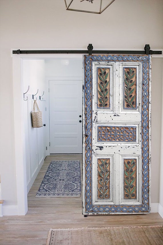 Custom Made Olive Barn Door Ancient Greek Door Bedroom Decor Wooden Headboard Queen Farmhouse Coffee Sofa Trestle Handcrafted Dining Table