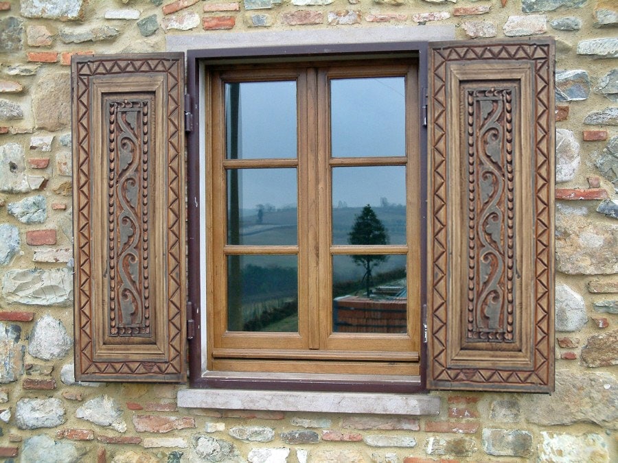 Hand Carved Rustic Wood Shutters Indoor Or Outdoor Exterior Hand Carved Rustic Wood Shutters Indoor, Outdoor Wooden Shutters
