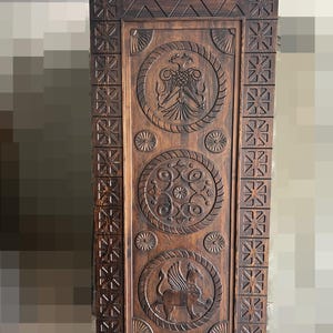 Griffin Hand Carved Door, 36 by 80 inches, Antique Barn Door, Interior, Front Exterior, Pantry Doors, Wall Panel, Headboard, Table Top